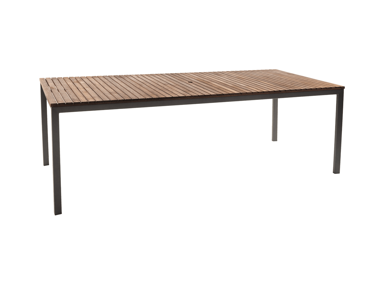 HARMONY 86″ RECTANGULAR DINING TABLE | GRAY BASE WITH IPE TOP